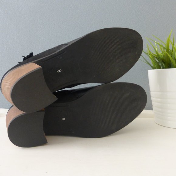 Crevo Autumn Black Ankle Boots Tan Heel - Picture 5 of 12